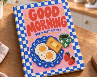Blank Recipe Book, Breakfast Recipe Journal, Morning Cookbook for Food Lover, Brunch Recipe Keeper, Cute Kitchen Gift for Foodie