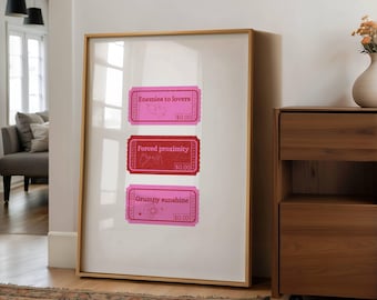Lámina con motivos de novelas románticas / Decoración de pared con temática literaria (Descarga digital)