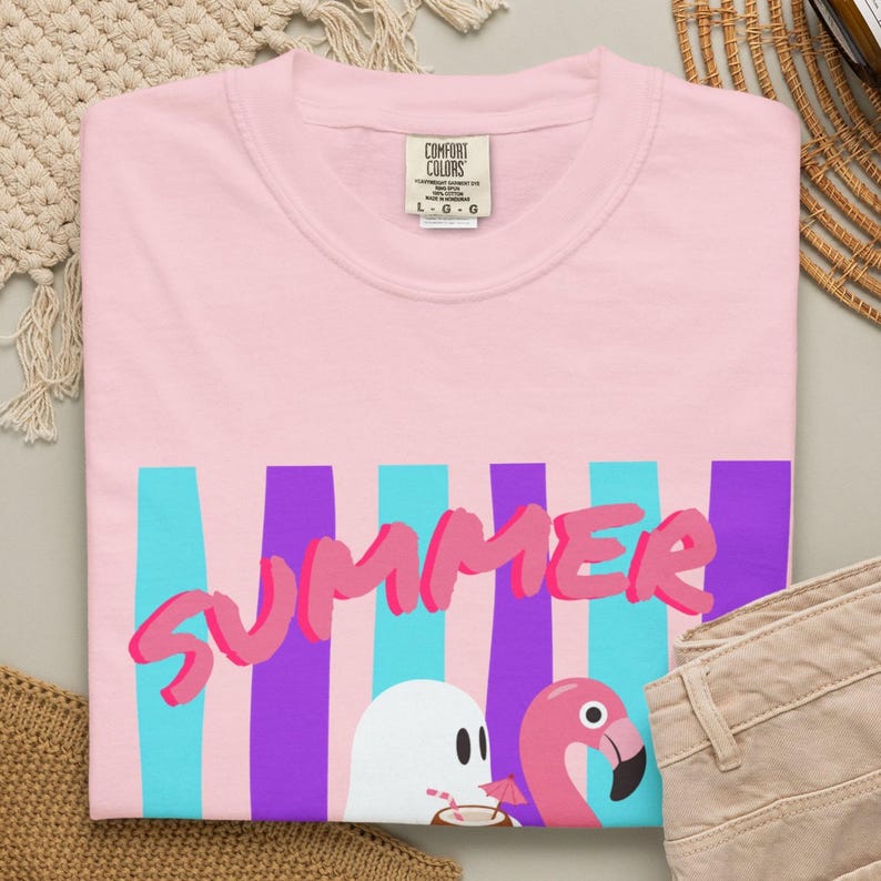 Funny Ghosts T-shirt for spooky summer celebrations, Halloween enthusiasts, and Summerween fans. Printed on a comfortable vintage-inspired Comfort Colors tee, this relaxed seasonal shirt is perfect for layering, wearing solo, attending parties, or enjoying warm-weather adventures.