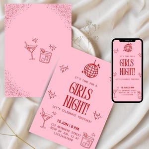 Editable Charcuterie Girls Night Invitation Template, Fun Night Party Girls Night Party Invite Drinks Night Cocktail Party, Instant Download