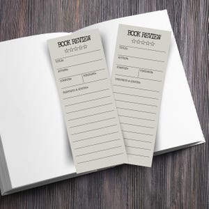 Buchbesprechung Lesezeichen, druckbare Buchbesprechung Lesezeichen, Buchliebhaber Geschenkidee, Lesegruppenbesprechung Notizkarte bearbeitbares druckbares Buchklubgeschenk