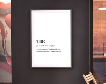 TBR Definition Print, Book Lover Wall Art (Digital Download)