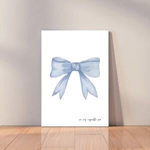 Blue Bow Coquette Art Print: Girly Glam Room Decor (Digital Download)