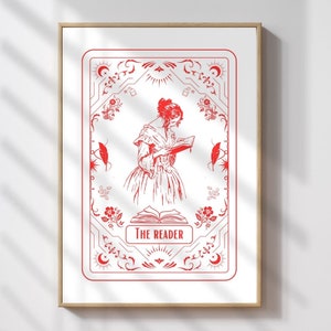 Bookish Tarot Card Print: &quot;The Reader&quot; Art (Digital Download)