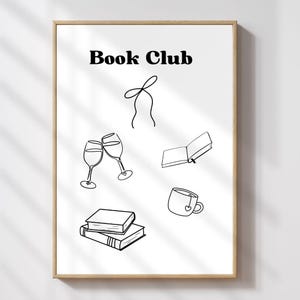 Book Club Art Print: Bookish Wall Decor (Digital Download)