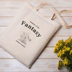 Fantasy Readers Society Tote Bag: Bookish Cotton Canvas Tote