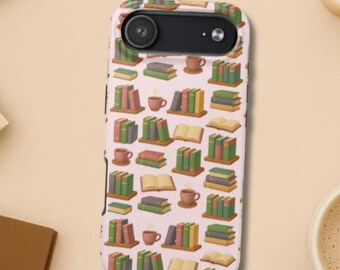 ブックスタック スマホケース：本好きへのギフト、耐衝撃性、本好きのアクセサリー、クリスマスプレゼントに最適