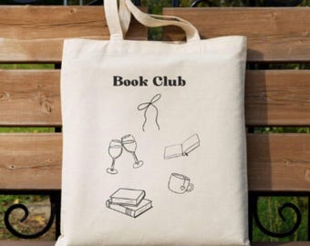 Buchclub 100% Baumwolle-Einkaufstasche, Lesergeschenk