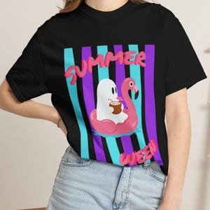 Summerween Shirt featuring funny ghosts and playful spooky summer details on a soft Comfort Colors tee. This vintage-inspired Summerween top offers a relaxed fit for beach days, Halloween in July parties, vacations, casual outfits, and warm-weather spooky season celebrations.