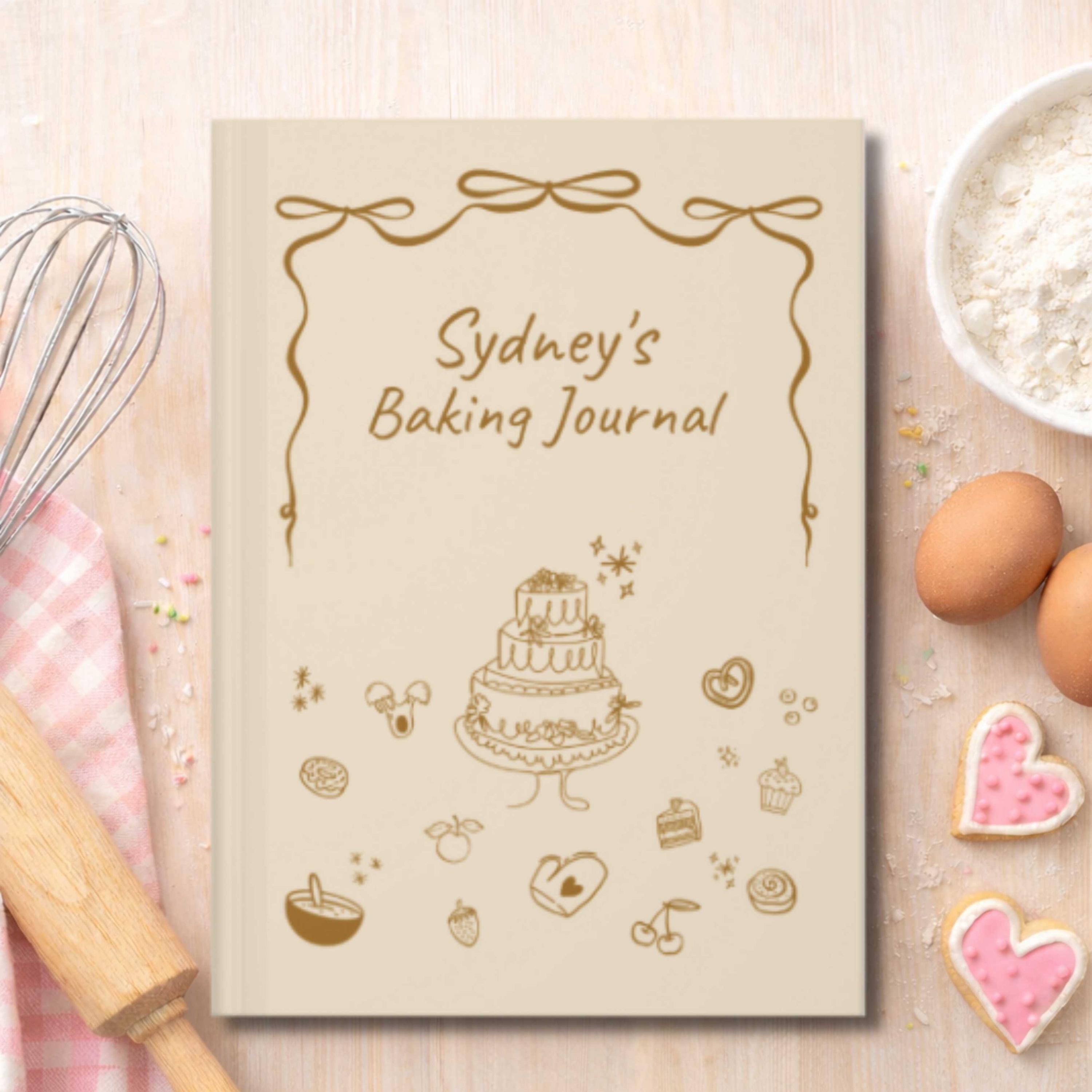 Personalized Beige Doodle Baking Journal, Custom Recipe Notebook, Pastry Lover Gift - Etsy