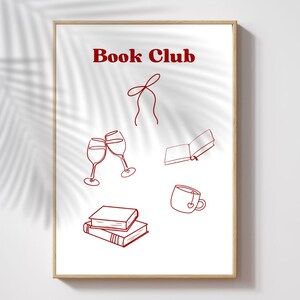 Book Club Art Print: Bookish Wall Decor (Digital Download)