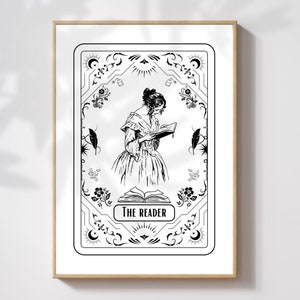 The Reader Tarot Card Print: Book Lover Literary Wall Art (Digital Download)