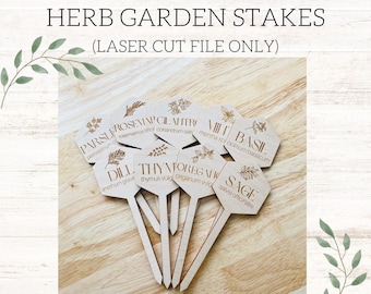 Herb Garden Stakes Laser Cut File | Digital Download | Personal & Commercial Use