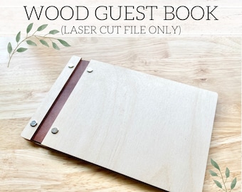9"x6" Wood Guest Book File: Digital Download | Personal & Commercial Use