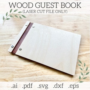 9"x6" Wood Guest Book Laser Cut File | Digital Download