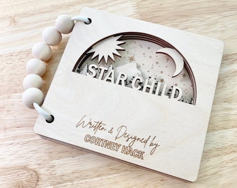 Star Child Layered Wooden Children's Book | Montessori Book | Minimalist Design