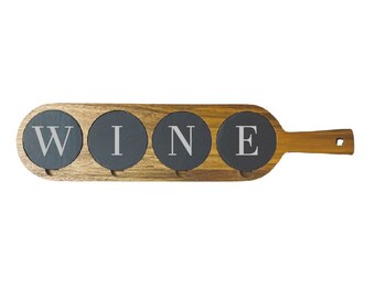 Custom Wood & Slate Beverage Tasting Board-Drink Flights