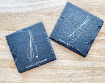 Custom Slate Airfield Coasters, Aviation Coasters
