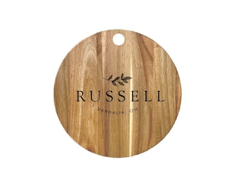 Custom Engraved Acacia Wood Serving Board: Wedding Gift