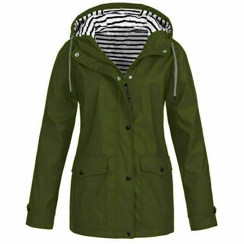 Women Waterproof Jacket Ladies Wind Raincoat Hooded Rain - Etsy UK