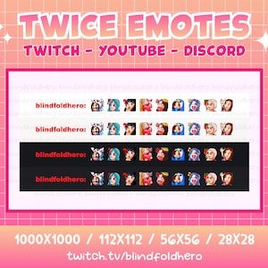 TWICE EMOTES (9) | Twitch, Discord, Youtube | Cute Kawaii Kpop Stream K