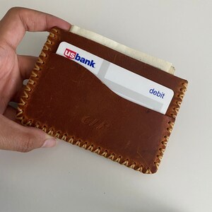 Carteira de couro fina minimalista de luxo feita à mão da Turquia | Carteira de bolso de couro fino | Porta-cartões de couro masculino | 100% Couro Genuíno