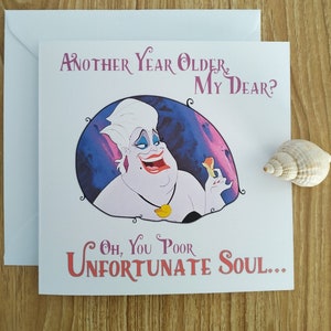 Ursula Evil Sea Witch from Ariel Little Mermaid Birthday Card / You Poor Unfortunate Soul