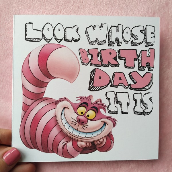 Cheshire Cat Birthday Card for Cat Lovers