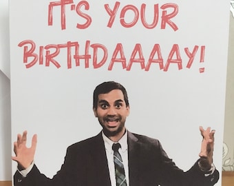 Funny Tom Haverford Personalised Birthday Card - Parks and Rec Recreation -It's Your Birthday