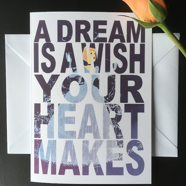 Cinderella Princess Birthday Card Greeting Card A Dream Is a Wish Your Heart Makes