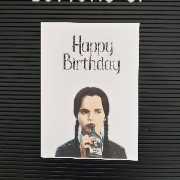 Wednesday Addams Happy Birthday Card - Etsy
