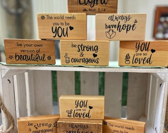 Personalized Encouraging Wood Sign | Affirmation Shelf Sitter | Inspirational Gift for Her | Wellness Home Decor | Positive Mindset Gift