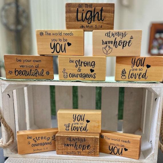 Personalized Encouraging Wood Sign | Affirmation Shelf Sitter | Inspirational Gift for Her | Wellness Home Decor | Positive Mindset Gift