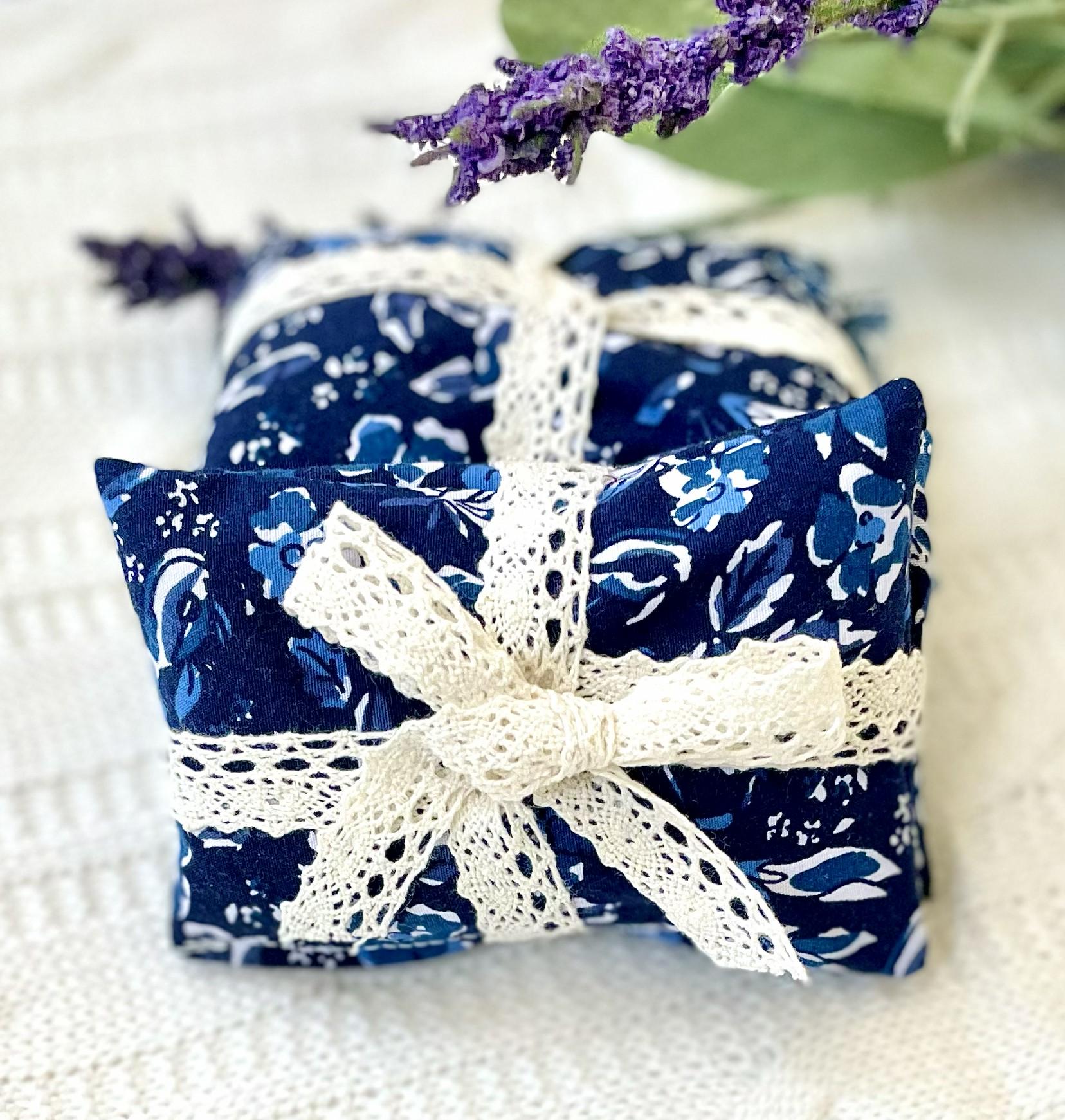 Handmade Lavender Sachet Sets, Botanical Cotton Linen Drawer Fresheners ...