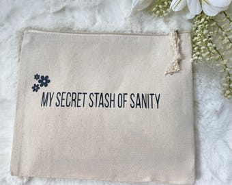 LARGE Canvas Pouch, Humorous Cosmetic Bag, Travel Toiletry Organizer, Zipper Storage Case, Women Gift Accessories, Funny Bridesmaid Gifts