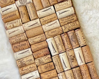 Extra Large Wine Cork Tray, Upcycled Wine Cork Trivet, Rustic Hot Pad, Modern Farmhouse Cork Home Decor, Eco-friendly Gift for Wine Lover