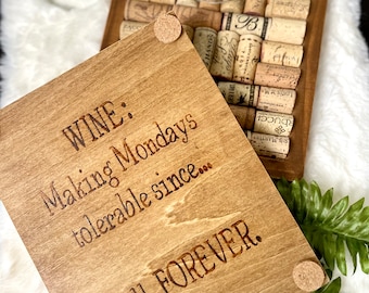 Wine Cork Trivets - Framed & Unframed, Wood Trivet, Cork Hot Pad, Customizable Wine Lover Gift, Wine Cork Tray, Cork Decor, Rustic Cork Tray