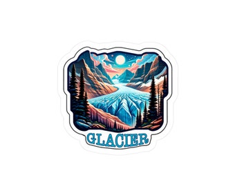 Glacier National Park Vinyl Sticker - Durable Outdoor Decal for Laptops, Water Bottles, Cars - Nature Themed Travel Souvenir