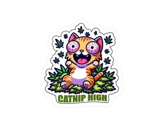 High Cat Catnip Vinyl Sticker