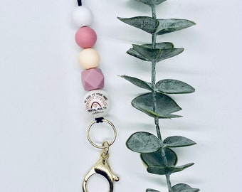 Mental Health Awareness Beaded Lanyard, Breakaway Clasp