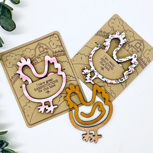 3 Pack chicken bookmarks, Custom chicken Shaped Bookmark, Teacher Gift, Stocking Stuffer,Teacher Appreciation Gift , Laser cut Bookmark