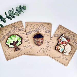 3D magnets 3 pack magnets, Animal Magnets, Farmhouse Refrigerator Magnets, Wood Refrigerator Magnets, Magnets, Squirrel Magnet, Magnet set
