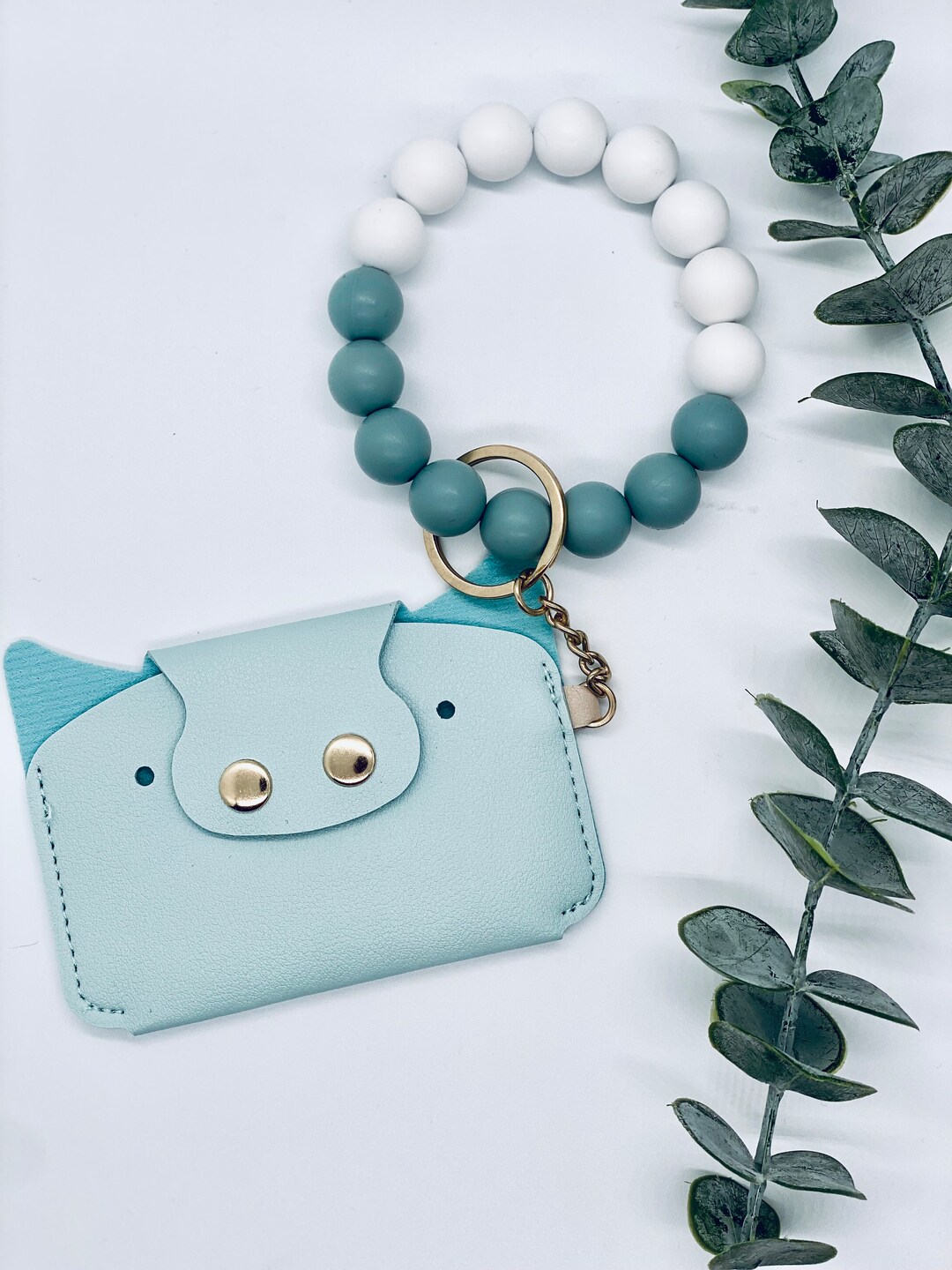 Wristlet Keychain Wallet ID Card Holder Wallet Key Chain Bangle