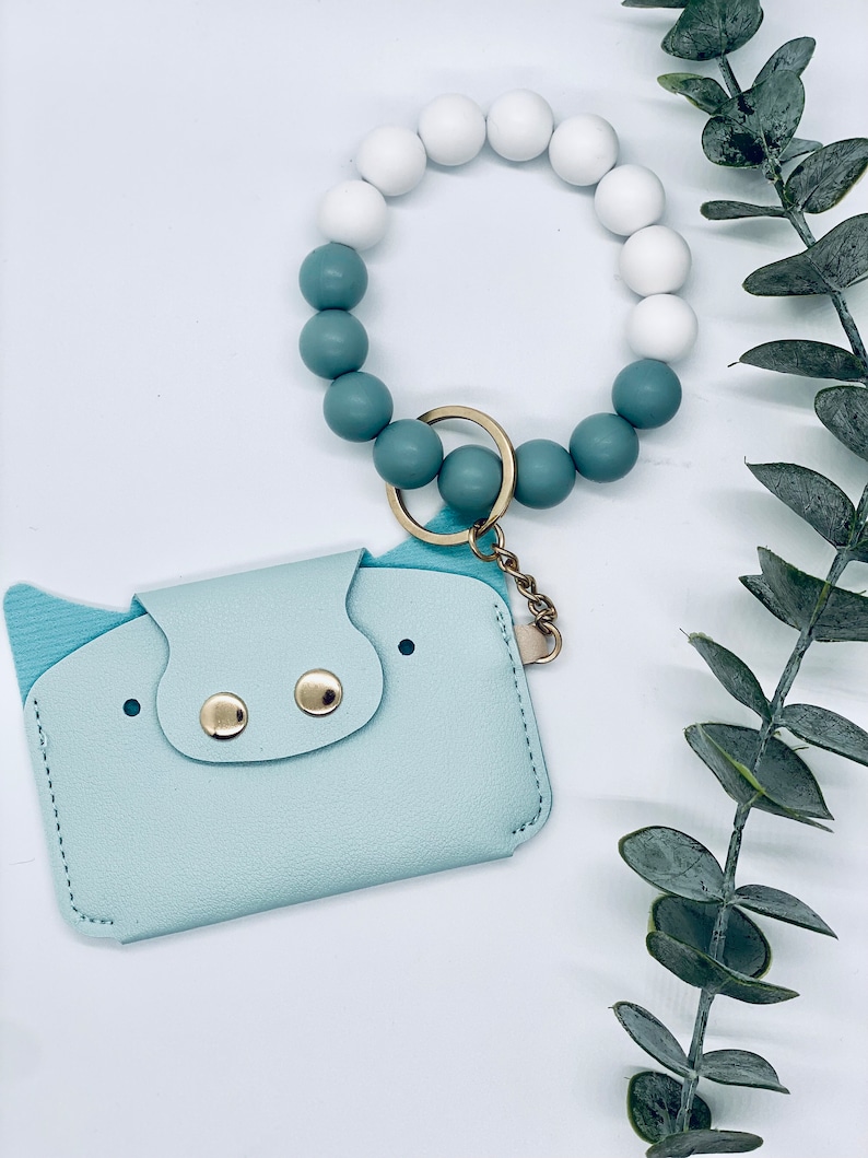 Wristlet Keychain Wallet ID Card Holder Wallet Key Chain Bangle