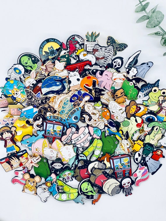 MYSTERY BOX 15 completely Random, Enamel pins, Anime, Fun pins, Anime pins