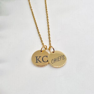 Kansas City Chiefs, Chiefs Necklace, Name Necklace, Chiefs, KC football,fan jewelry