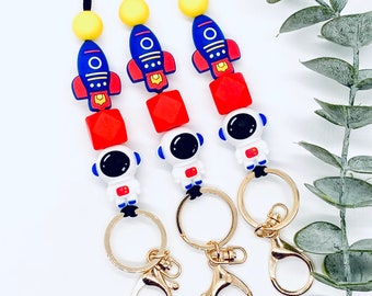Astronaut Rocket Breakaway Lanyard, Teacher Nurse ID Badge Holder