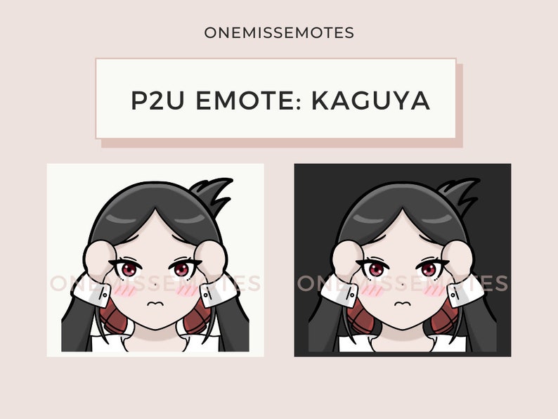 P2U Emote Kaguya Shinomiya Love is War twitch/discord Etsy Ireland