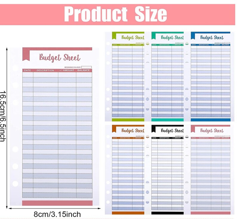 A6 Budget Sheets for Cash Envelopes 6 Rings Binder Budget Etsy