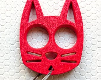 Cat key chain running partner hand painted air brushed